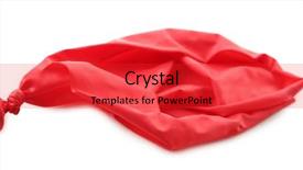  Presentation with balloon - Presentation having popped red balloon isolated background and a red colored foreground