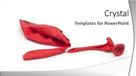  Presentation with red - Presentation theme with popped red balloon isolated background and a white colored foreground