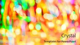  Presentation with green abstract bokeh lights - PPT theme enhanced with defocused abstract multicolored bokeh lights background and a yellow colored foreground