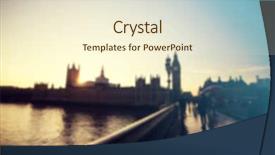  Presentation with rush hour - Presentation design consisting of defocused background of london traffic near big ben of westminster in rush hour in the sunset background and a cream colored foreground