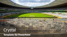  Presentation with football stadium - Presentation having defocused-background-of-soccer background and a tawny brown colored foreground