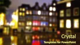  Presentation with old buildings - Slide set having defocused depiction of the historic background and a tawny brown colored foreground