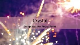  Presentation with fireworks - Amazing presentation theme having defocused image of fireworks background backdrop and a coral colored foreground