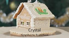  Presentation with gingerbread house - Cool new PPT theme with defocused lights of chrismtas decorated backdrop and a  colored foreground