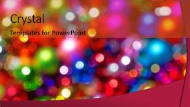  Presentation with animated christmas tree - PPT theme featuring defocused ligths of christmas tree background and a  colored foreground