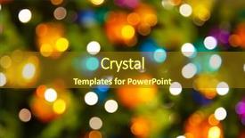  Presentation with christmas tree - Colorful presentation design enhanced with defocused ligths of christmas tree backdrop and a tawny brown colored foreground