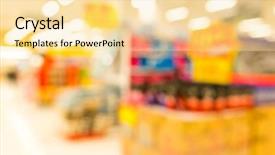  Presentation with supermarket - Colorful slide set enhanced with defocused of supermarket store backdrop and a blonde colored foreground