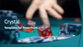  Presentation with palm - Colorful PPT theme enhanced with defocused photo of dice chips backdrop and a ocean colored foreground