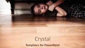  Presentation with focus - PPT theme having defocused-scared-boy-hiding-under background and a lemonade colored foreground