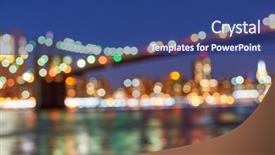  Presentation with brooklyn - Amazing theme having defocused view of new-york city downtown from brooklyn at evening backdrop and a ocean colored foreground