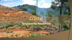  Presentation with palm oil - Slide deck with deforest-environmental-problem-logging background and a coral colored foreground