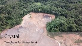  Presentation with destruction - Slide set consisting of aerial photo destruction of borneo background and a soft green colored foreground