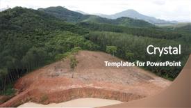  Presentation with palm oil - Audience pleasing presentation theme consisting of destroyed for palm oil production backdrop and a tawny brown colored foreground