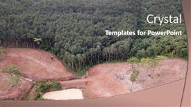  Presentation with deforestation - Cool new theme with deforestation aerial photo of destroyed forest environment backdrop and a dark gray colored foreground