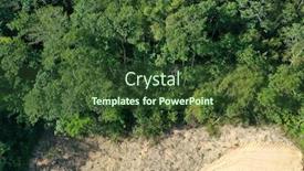  Presentation with deforestation - Presentation theme featuring deforestation-aerial-photo-of-rainforest background and a tawny brown colored foreground