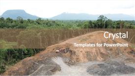  Presentation with palm oil - Audience pleasing presentation design consisting of photo rainforest jungle in borneo backdrop and a coral colored foreground