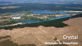  Presentation with deforestation - Presentation theme enhanced with deforestation aerial view background and a coral colored foreground