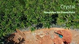  Presentation with deforestation - PPT theme consisting of deforestation-and-logging-aerial-photo background and a tawny brown colored foreground