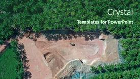  Presentation with deforestation - Audience pleasing presentation theme consisting of deforestation-and-logging-aerial-photo backdrop and a forest green colored foreground