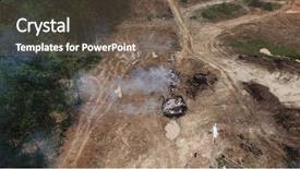  Presentation with deforestation - Presentation theme having guyana - deforestation environmental problem burning background and a violet colored foreground