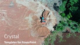 Presentation with deforestation - Audience pleasing presentation theme consisting of deforestation-excavator-clearing-land-beside backdrop and a coral colored foreground