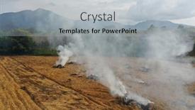  Presentation with palm oil - Beautiful presentation featuring deforestation-land-clearing-and-burning backdrop and a light gray colored foreground