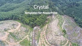  Presentation with destruction - PPT theme consisting of deforestation logging environmental destruction aerial background and a gray colored foreground