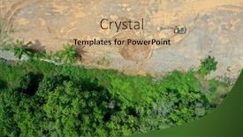  Presentation with agriculture industry - Presentation theme consisting of deforestation-of-rainforest-for-mining background and a coral colored foreground