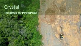  Presentation with agriculture industry - Colorful theme enhanced with deforestation-of-rainforest-for-mining backdrop and a tawny brown colored foreground