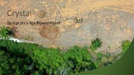  Presentation with agriculture industry - Theme featuring deforestation-of-rainforest-for-mining background and a coral colored foreground