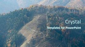  Presentation with deforestation - Presentation theme featuring deforestation-on-the-slope background and a ocean colored foreground