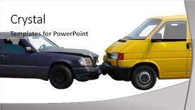  Presentation with crash - Colorful presentation theme enhanced with car crash on white background backdrop and a white colored foreground
