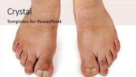  Presentation with feet - Presentation theme with tell them your story text background and a sky blue colored foreground.