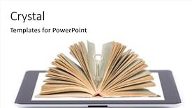  Presentation with my panorama on computer screen - Cool new slide deck with degital book - touch screen tablet computer backdrop and a  colored foreground