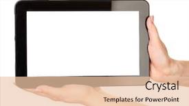  Presentation with hands holding - Presentation consisting of delicious doughnuts with chocolate icing and cup of coffee on table close up background and a wine colored foreground