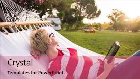  Presentation with lactation young woman breastfeeding - Theme consisting of degital book - young woman using a tablet background and a coral colored foreground