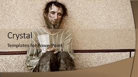  Presentation with despair - Theme having degradation - homeless in despair background and a coral colored foreground