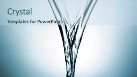  Presentation with water splash - PPT theme featuring degradation - splash of crystalline water background and a sky blue colored foreground