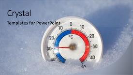  Presentation with winter weather - Beautiful slide deck featuring degree - extreme cold winter weather backdrop and a light blue colored foreground