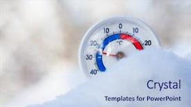  Presentation with temperature - PPT theme with degree - extreme cold winter weather background and a sky blue colored foreground