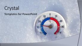  Presentation with winter weather - Colorful slide set enhanced with degree - extreme cold winter weather backdrop and a light blue colored foreground