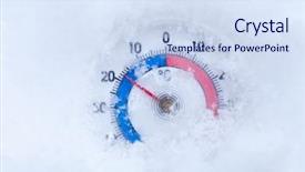  Presentation with temperature - Cool new PPT theme with degree a cold winter weather backdrop and a sky blue colored foreground