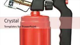  Presentation with red black and white - PPT theme enhanced with degree burns - red blowtorch isolated on white background and a coral colored foreground