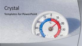  Presentation with hot thermometer - Audience pleasing slide set consisting of degree temperature hot spring weather backdrop and a light gray colored foreground