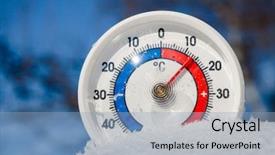  Presentation with global warming - Colorful presentation design enhanced with degree temperature warm spring weather backdrop and a light blue colored foreground