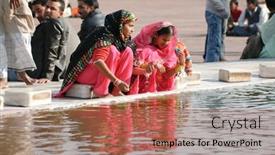  Presentation with women india - Amazing PPT theme having dehli-february-11-young-women backdrop and a coral colored foreground