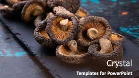  Presentation with asian food - Beautiful slides featuring dehydrated-shiitake-mushrooms-asian-food backdrop and a tawny brown colored foreground