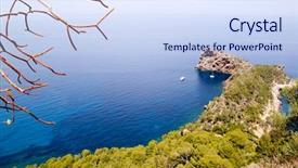  Presentation with mediterranean - Cool new PPT theme with deia sa foradada in mediterranean majorca view from can marroig backdrop and a sky blue colored foreground
