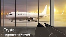  Presentation with weather - Amazing PPT theme having deicing - white plane in airport backdrop and a gray colored foreground