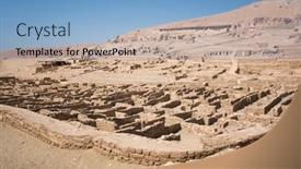  Presentation with ancient village - Theme with deir-el-medina-village-homes background and a light blue colored foreground